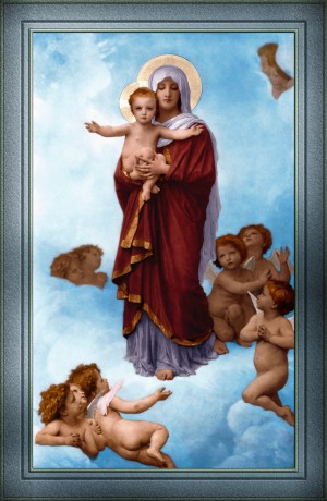 Our Lady of the Angels by William-Adolphe Bouguereau Colorized Old Masters Reproduction